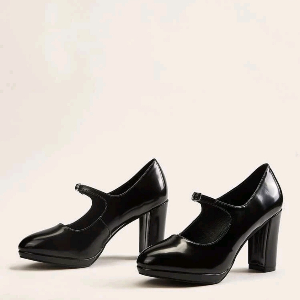 Dolls Kill Black Heeled Mary Jane Pumps - Picture 1 of 6